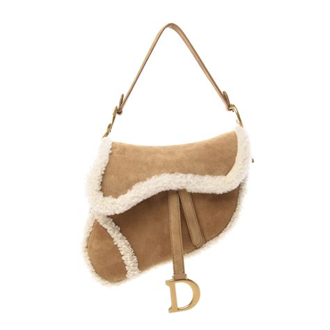 dior shearling saddle